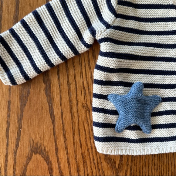 Gap Baby Bear Striped Cardigan with Star Pockets, size 3-6M - Picture 8 of 10